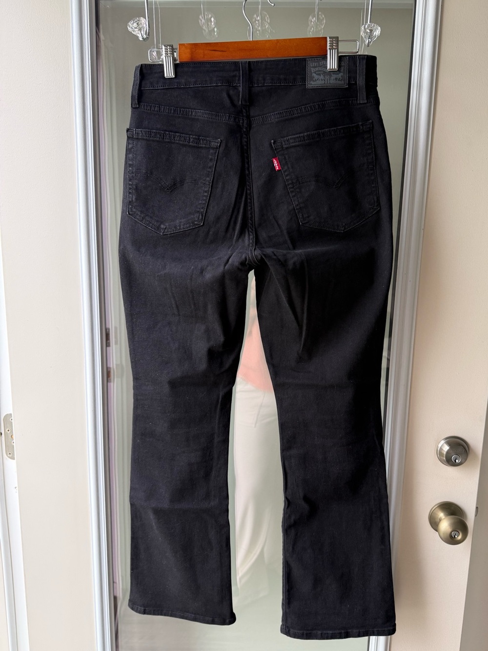 Levi's Black Straight Jeans with Branded Patch